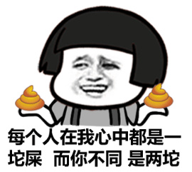 每个人在我心中都是一坨屎 而你不同 是两陀